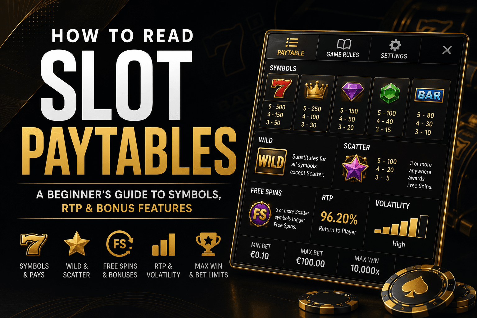 How to Read Slot Paytables: A Beginner's Guide to Symbols, RTP & Bonus Features